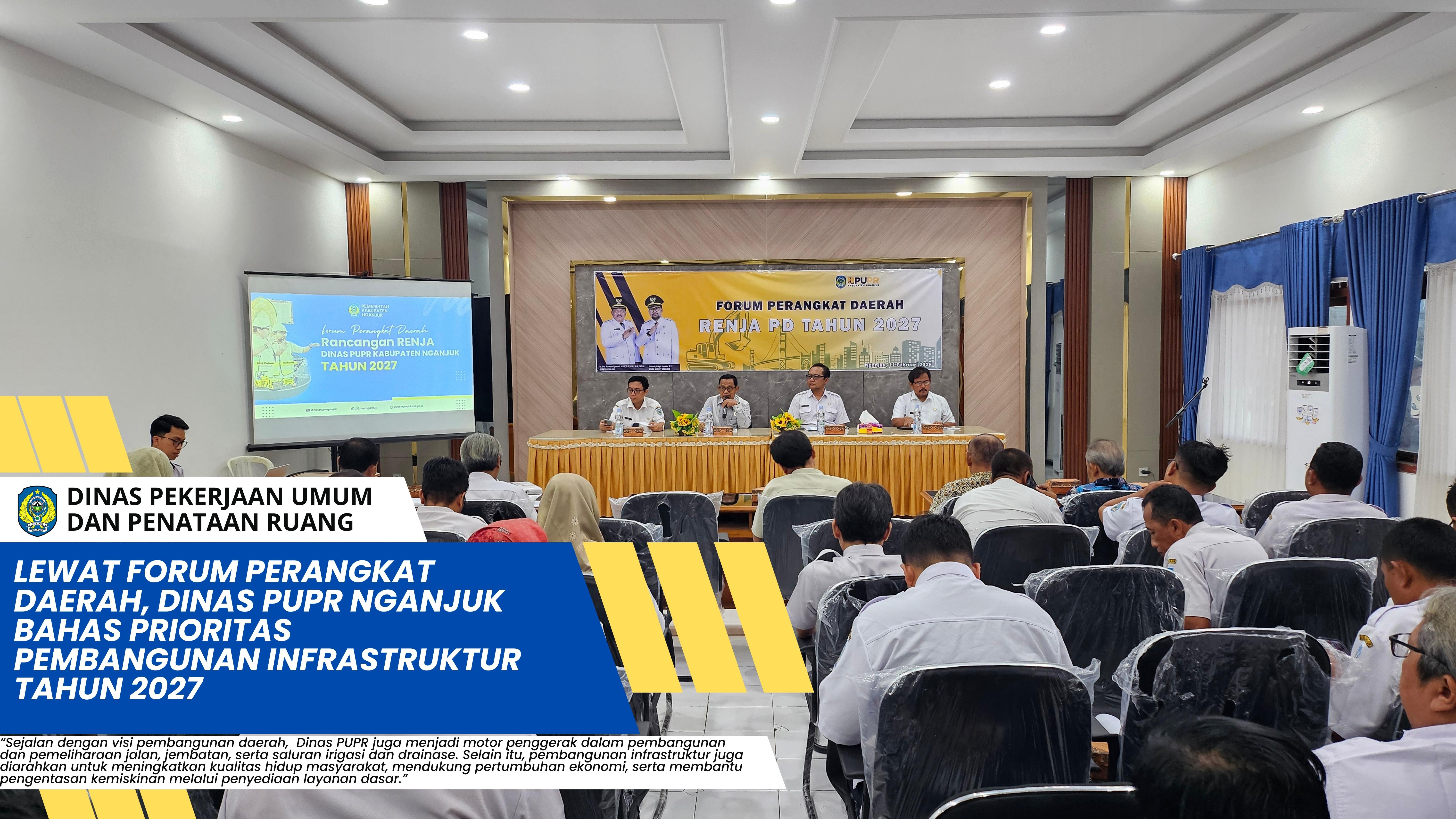 Lewat Forum Perangkat Daerah, Dinas PUPR Nganjuk Bahas Prioritas Pembangunan Infrastruktur Tahun 2027